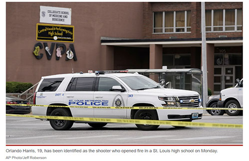 police vehicle from the school shooting from 24 October 2022